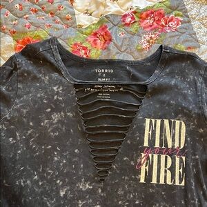 SOLD! Torrid Black Cutout Tee